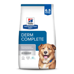 Sac derm Complete Hill's, 6,5 lb, soutien pour sensibilités cutanées et environnementales.
