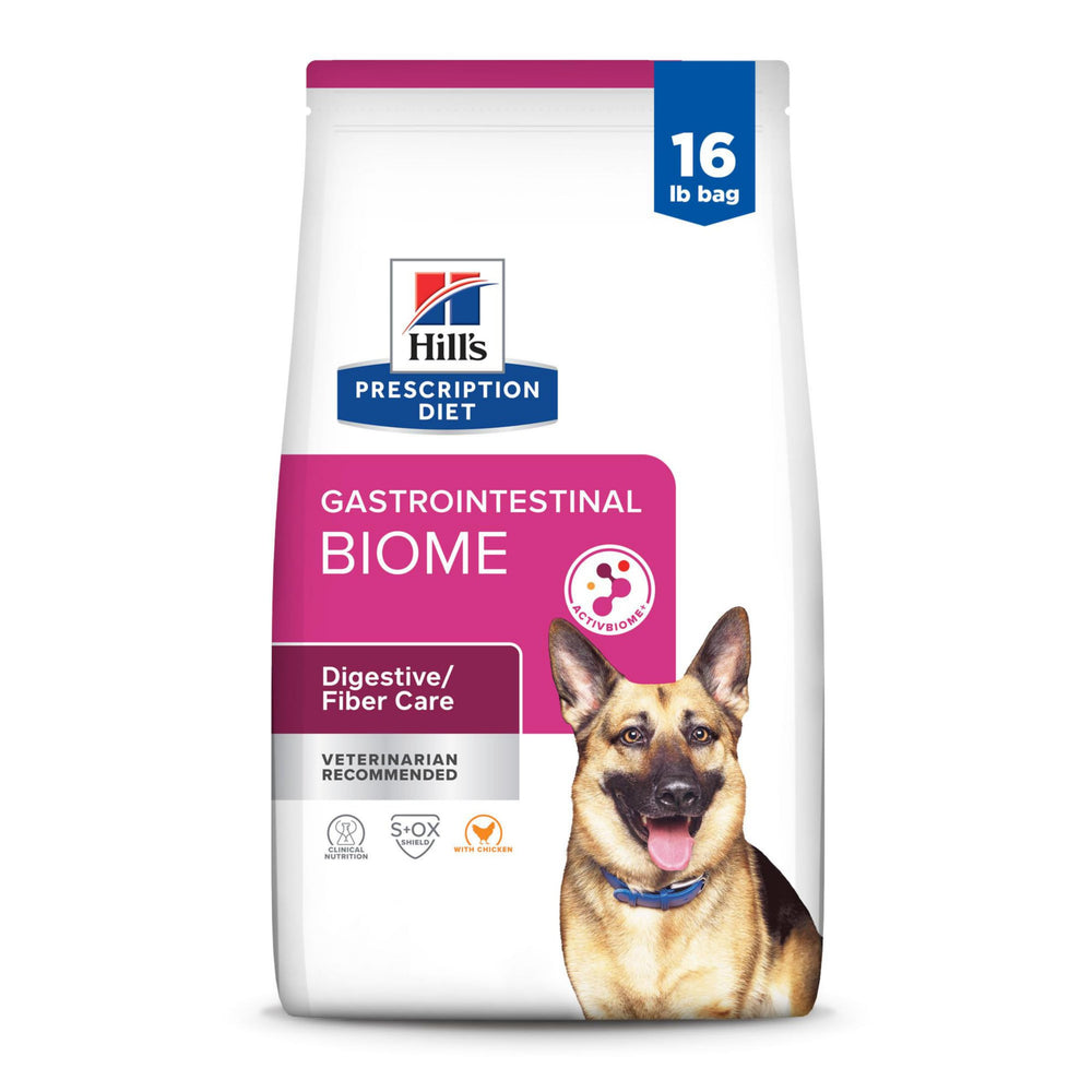 Hill's Prescription Diet Gastrointestinal Biome, croquettes pour chien, soutien digestif potentiel.