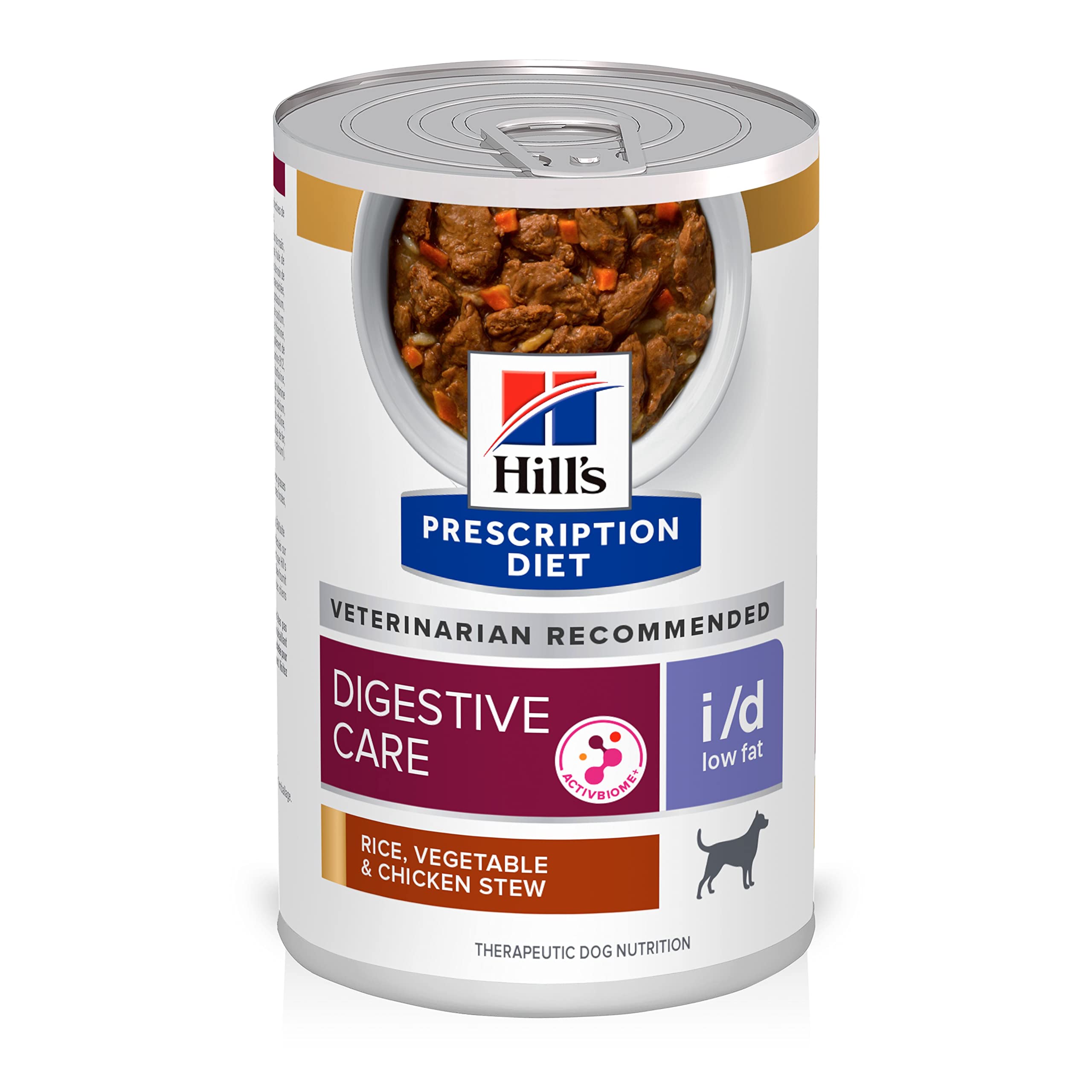 Hill's Prescription Diet i/d texture morceaux poulet avec riz et légumes favorisant digestion facile