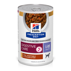 Hill's Prescription Diet i/d texture morceaux poulet avec riz et légumes favorisant digestion facile
