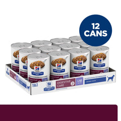 Pack de 12 boîtes Hill's i/d Low Fat, pratique pour les repas réguliers.