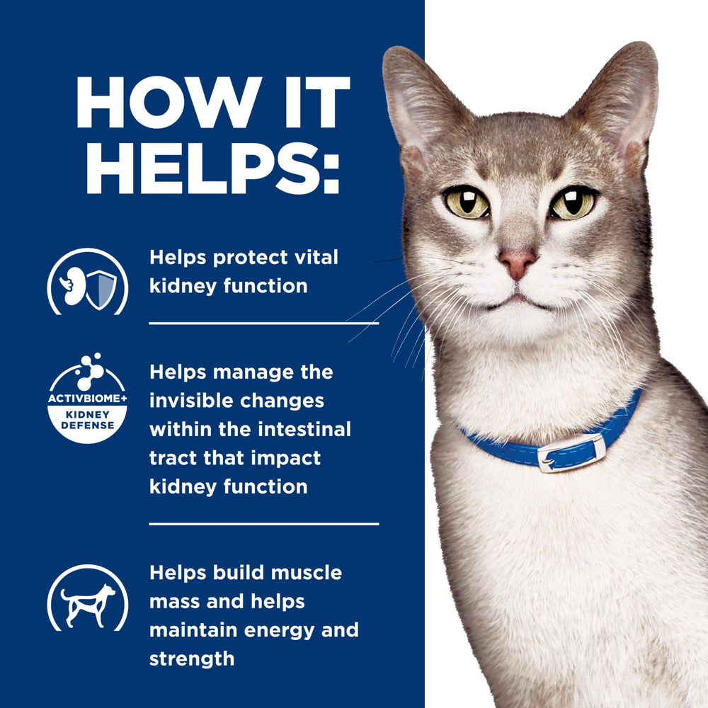 Environnement urinaire potentiellement soutenu par Hill's k/d au poulet.