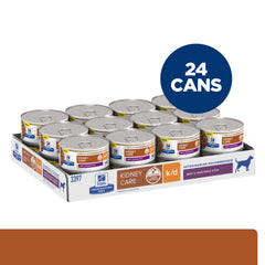 Hill's Prescription Diet k/d morceaux dans sauce—texture appétissante pour chiens difficiles.