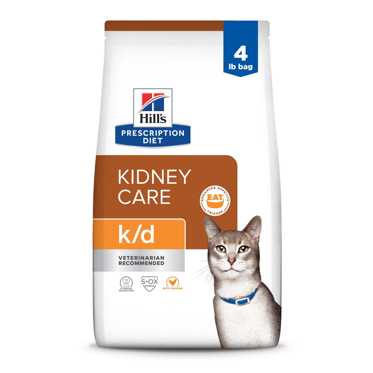 Hill's k/d poulet sac chat 4lb – emballage pratique.