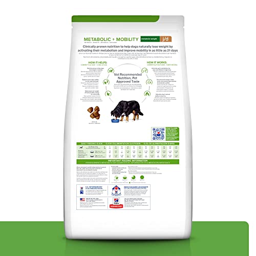 Croquettes Hill's Metabolic + Mobility pour chien, soutien potentiel à la mobilité.