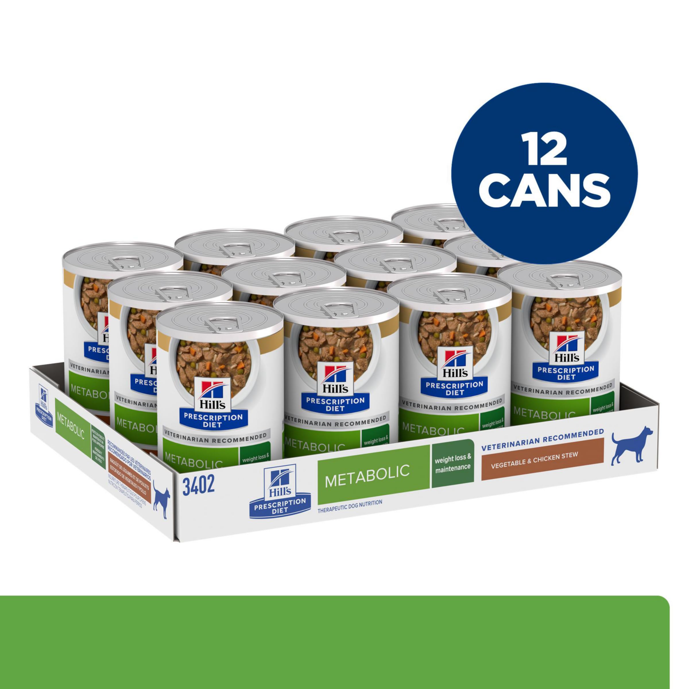 Hill's Metabolic ragout légumes-poulet en conserve; plaisir sensoriel et énergie naturelle.