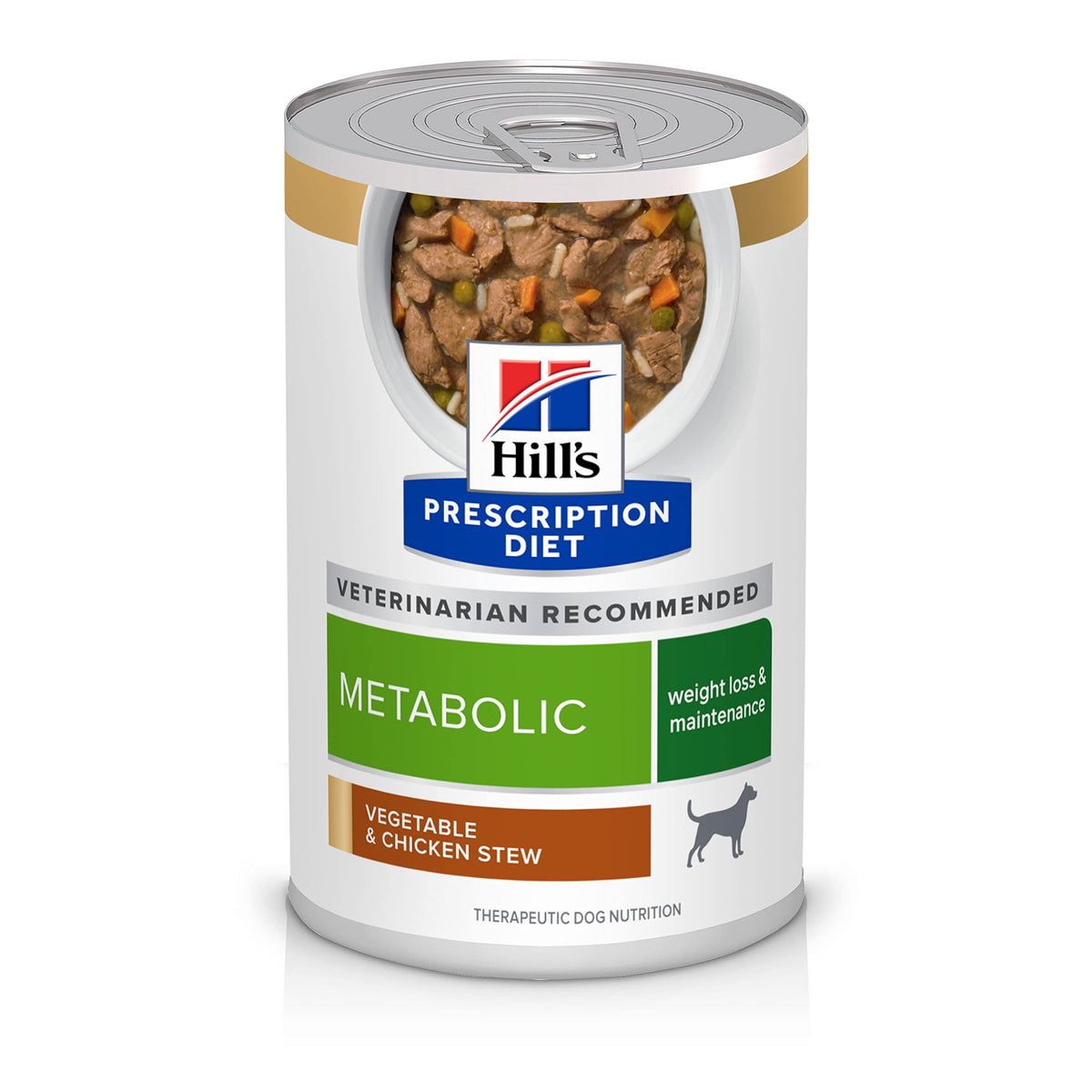 Hill's Metabolic ragout poulet et legumes en conserve, repas savoureux et soutien potentiel au poids.