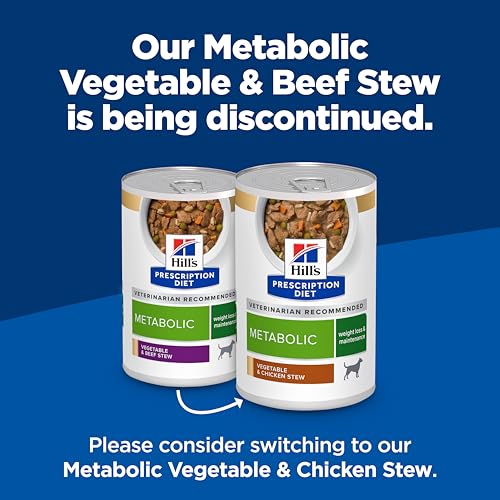Hill's Prescription Diet Metabolic en conserve, morceaux dans sauce, repas appétissant.