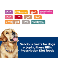 HILL'S Prescription Diet Soft Baked Chicken Treats texture moelleuse idéale pour récompenser.
