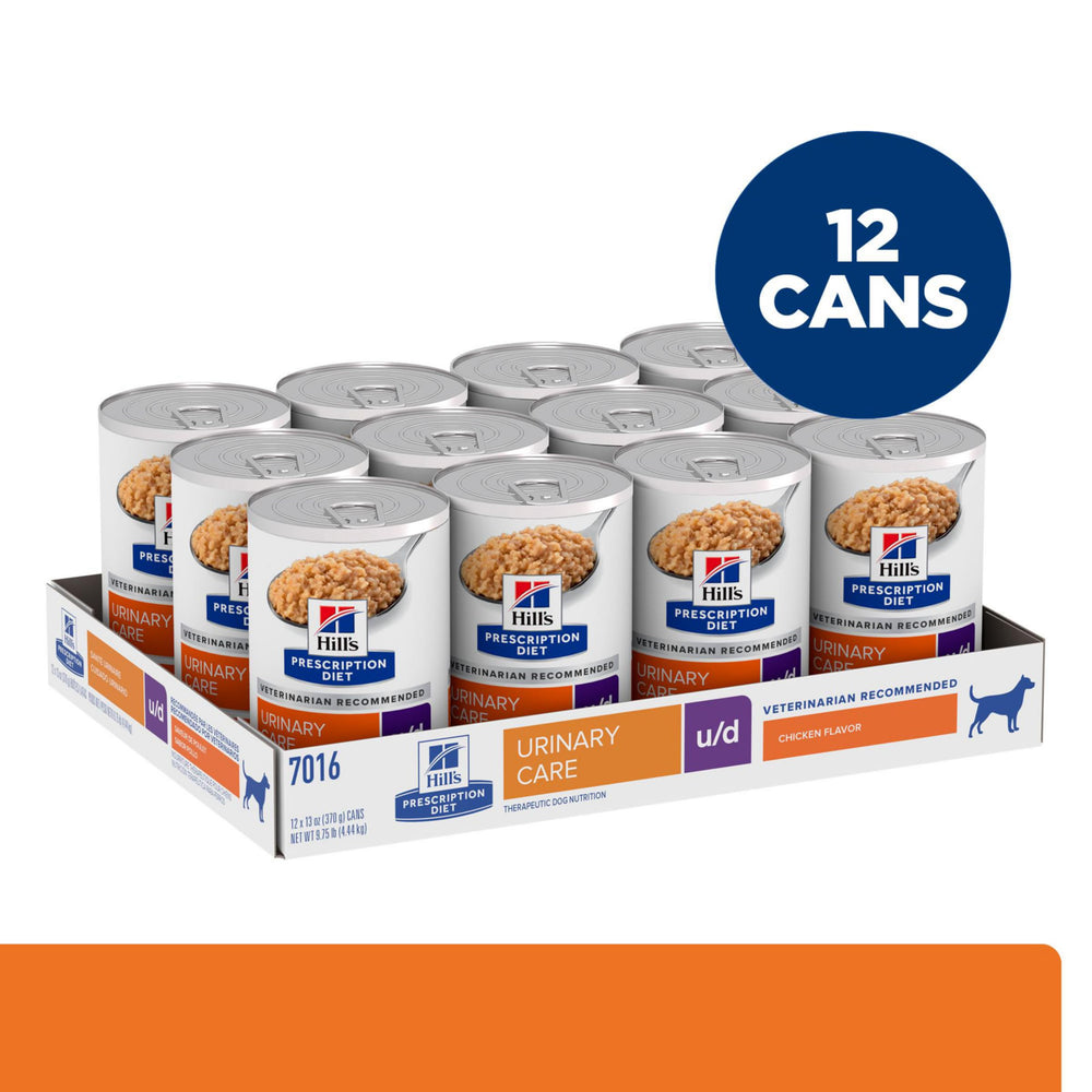 Hill's Prescription Diet u/d – emballage poulet, portion adaptée pour chien.