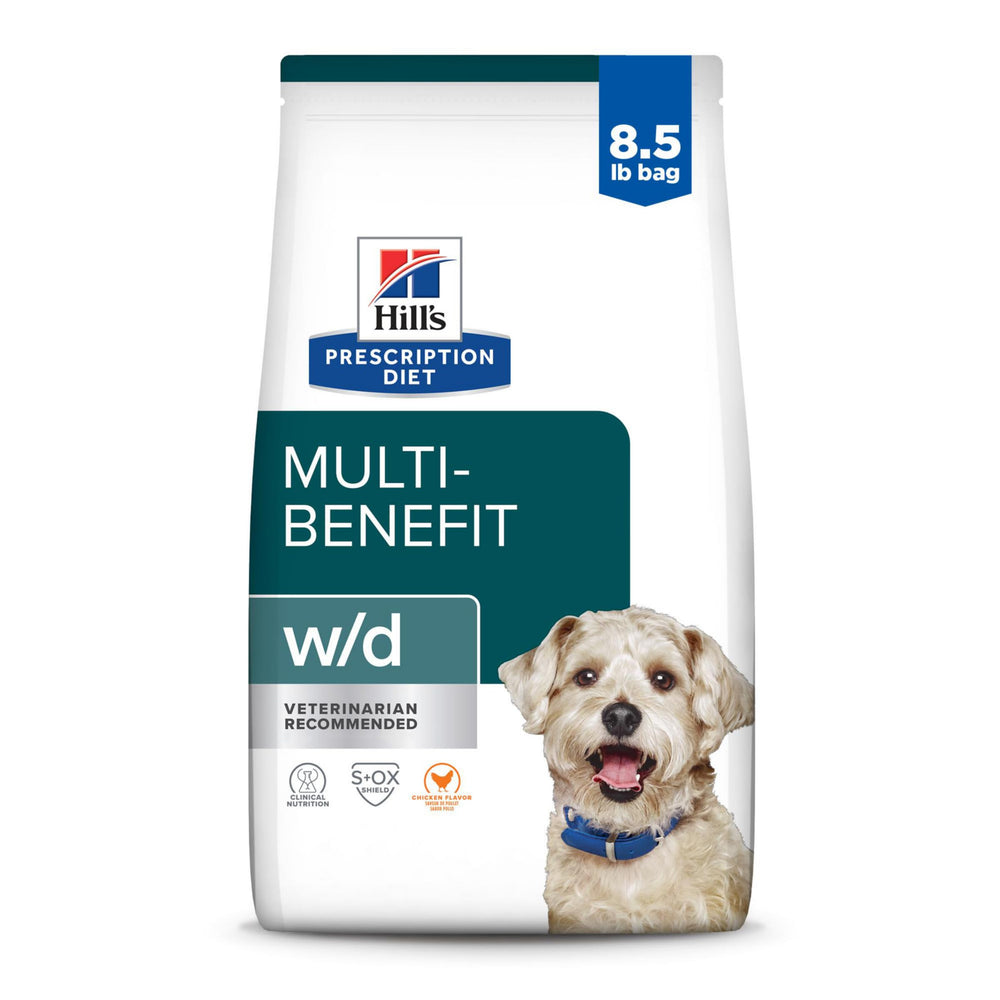 Hill's Prescription Diet w/d sac poulet 8,5 lb pour chien, alimentation équilibrée.