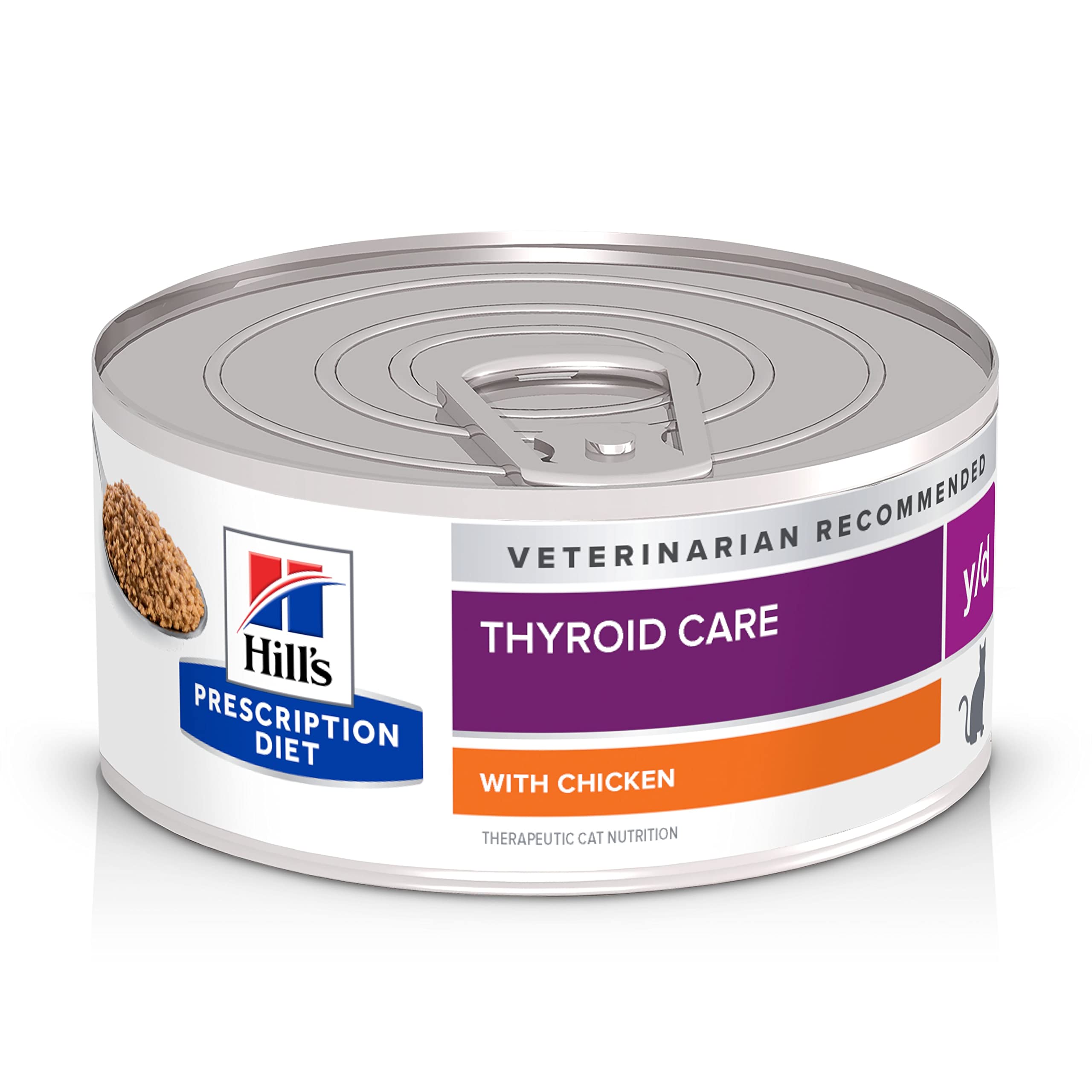 Hill's Prescription Diet y/d chat conserve poulet, repas pratique.