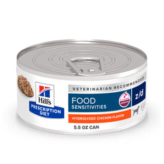 Hill's Prescription Diet z/d poulet hydrolysé – boîte 24, digestion facilitée possible