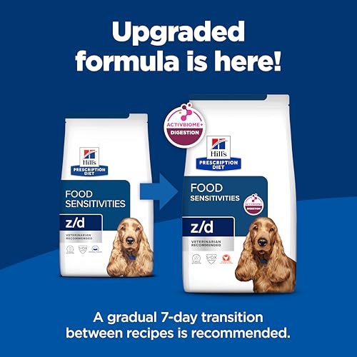Croquettes z/d hydrolysées en bol, alimentation adaptée pour chien sensible.