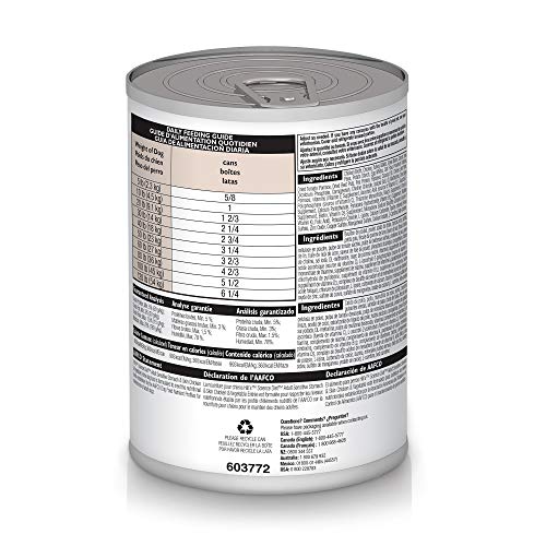Hill's Science Diet – texture appétente pour chiens adultes sensibles à l'estomac et peau.