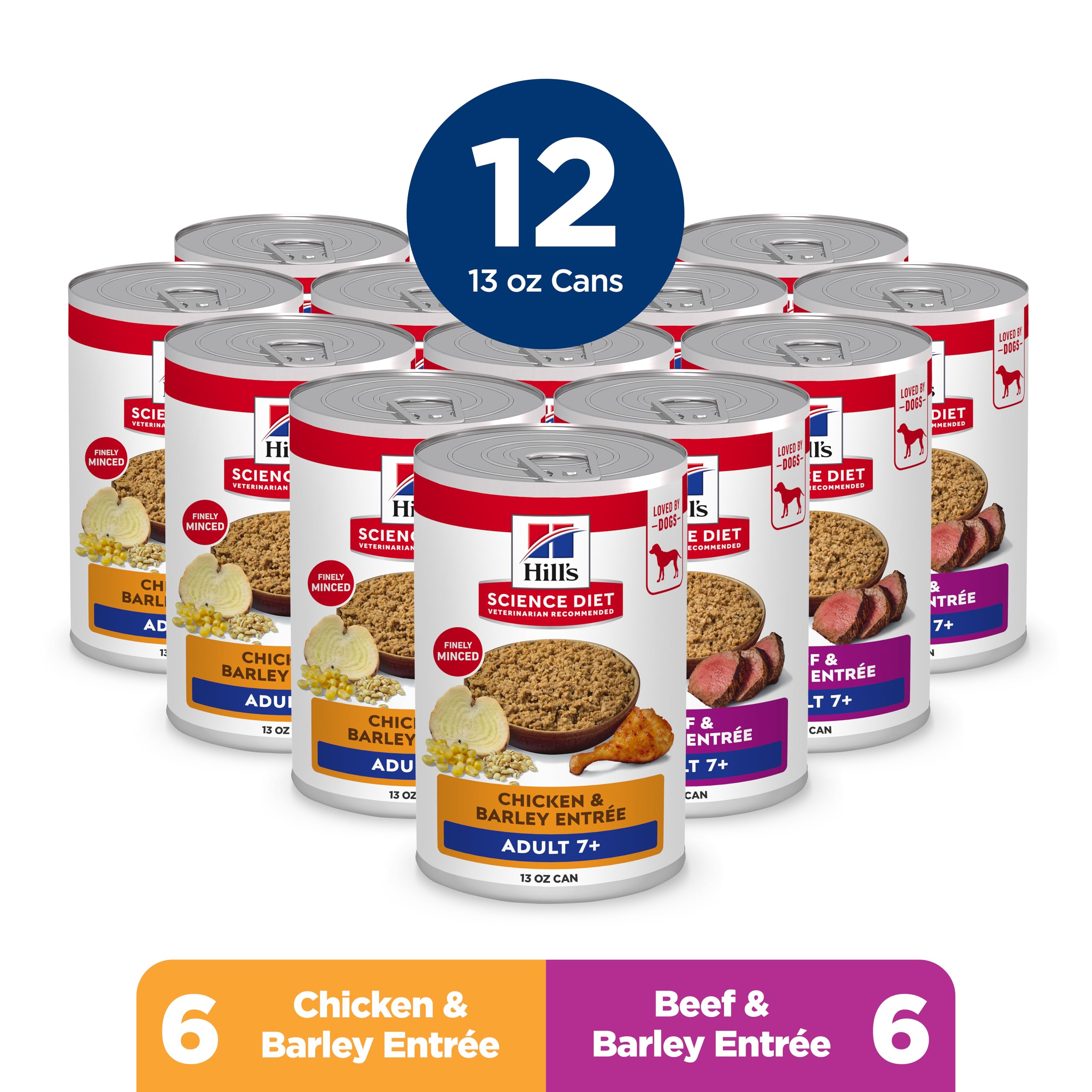 Ouverture de boîte Hill's Science Diet Adult 7+ montrant texture appétissante