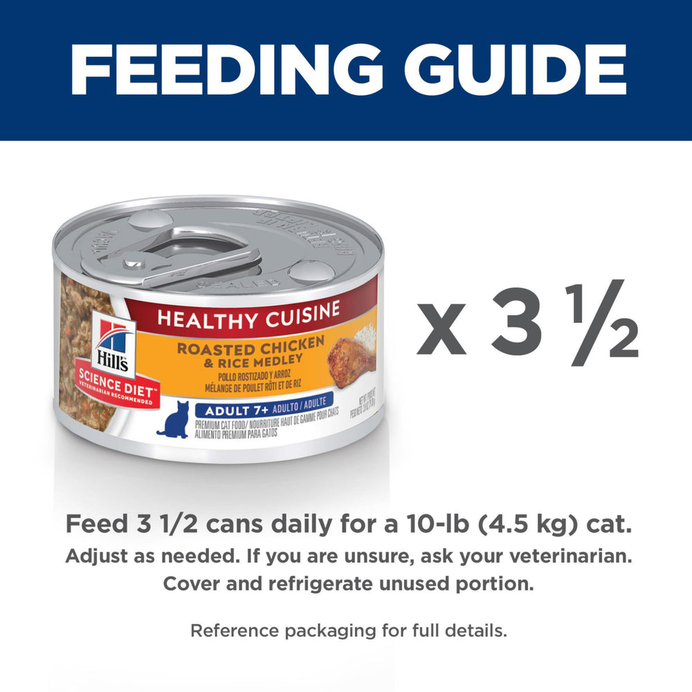 Hill's Science Diet Adult 7+ formule recommandée par les vétérinaires pour chats âgés.