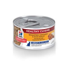 Hill's Science Diet Adult 7+ poulet rôti et riz, boîte humide, appétence pour chat senior.