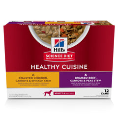 Hill's Science Diet Adult 1-6 boeuf et poulet en conserve – repas équilibré pour chien.
