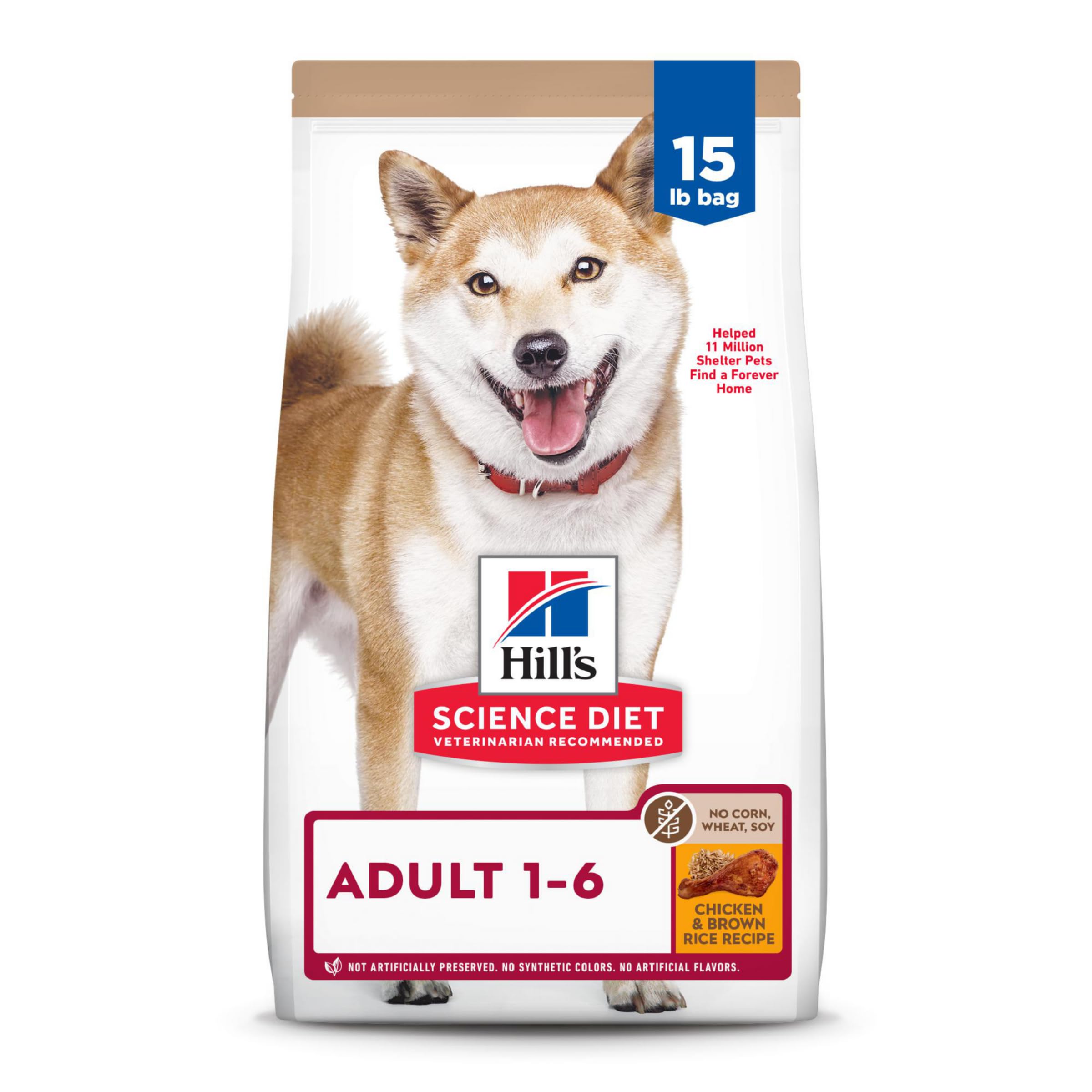 Hill's Science Diet Adulte 1-6 poulet croquettes, sac 15-lb, pour chien actif.