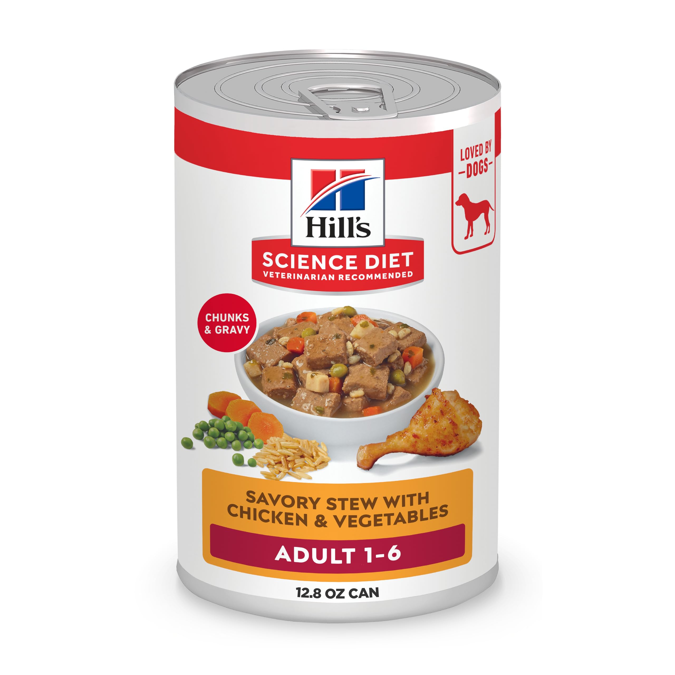 Hill's Science Diet Adulte 1-6 poulet et légumes ragout; repas appétissant pour chien actif