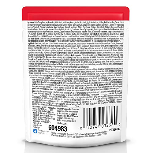 Hill's Science Diet Adulte 1-6 – sachet ouvert, portion unique pour service rapide
