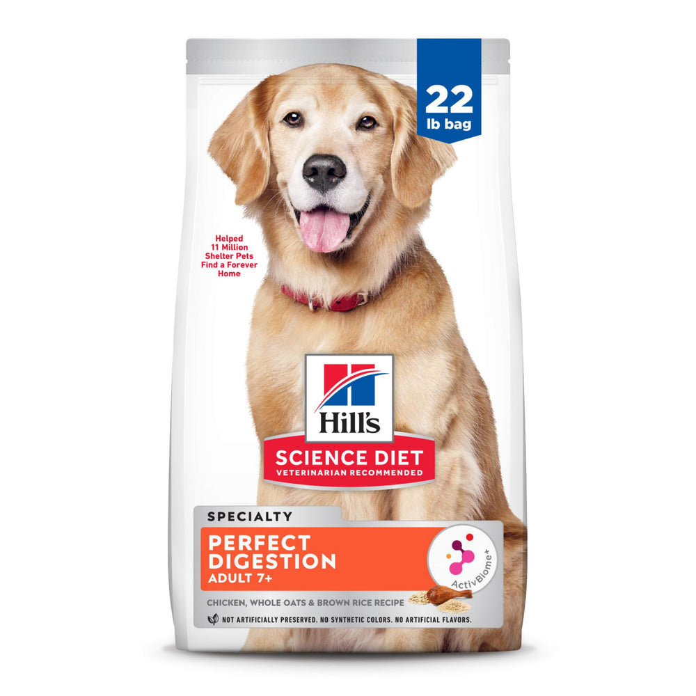 Hill's Science Diet Adulte 7+ Digestion Poulet : croquettes savoureuses potentiellement bénéfiques pour la digestion.