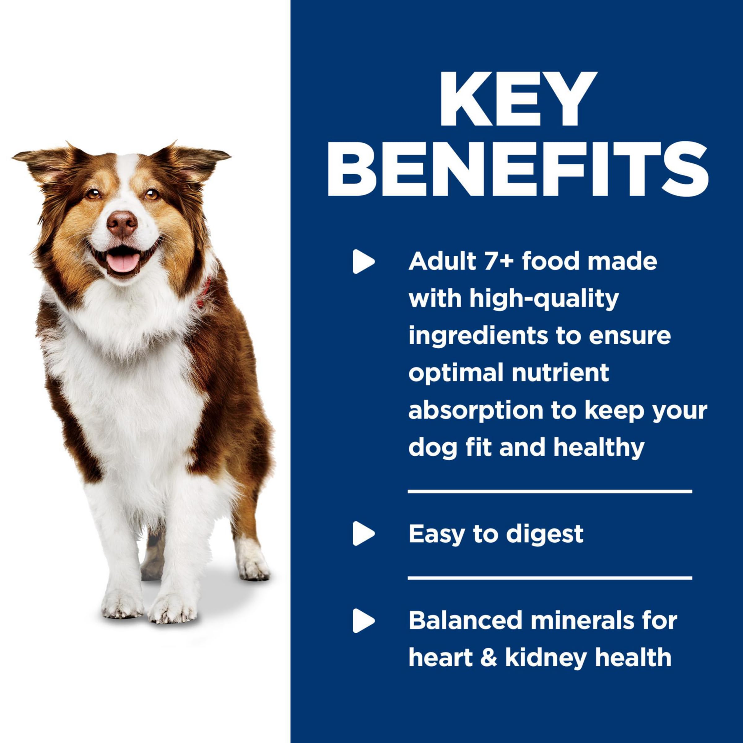 Hill's Science Diet 7+ dinde-orge avec vitamines C et E, soutien immunitaire potentiel.