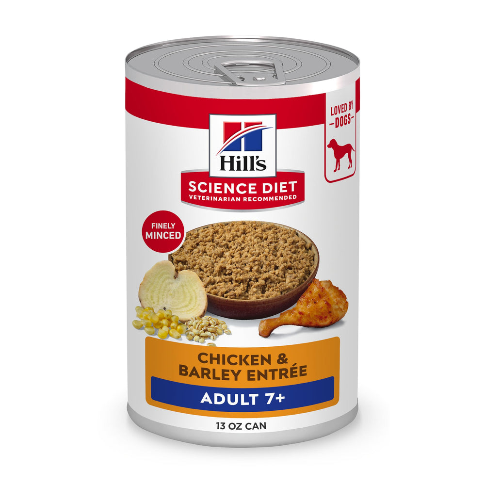 Hill's Science Diet Adulte 7+ poulet et orge - ouverture de boîte pratique pour repas rapide
