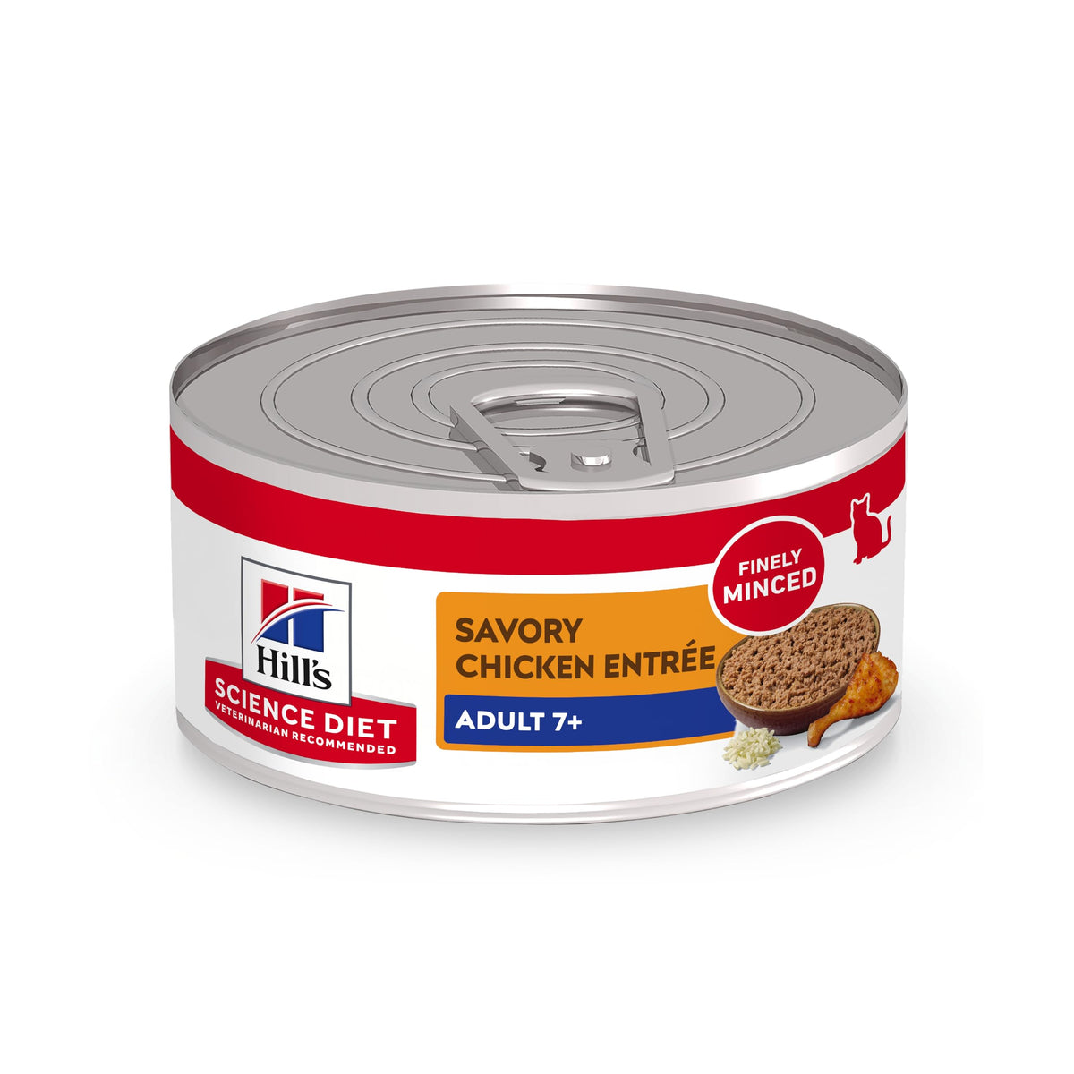 Hill's Science Diet Adulte 7+ - boite-poulet-mince: soutien musculaire pour chats seniors.