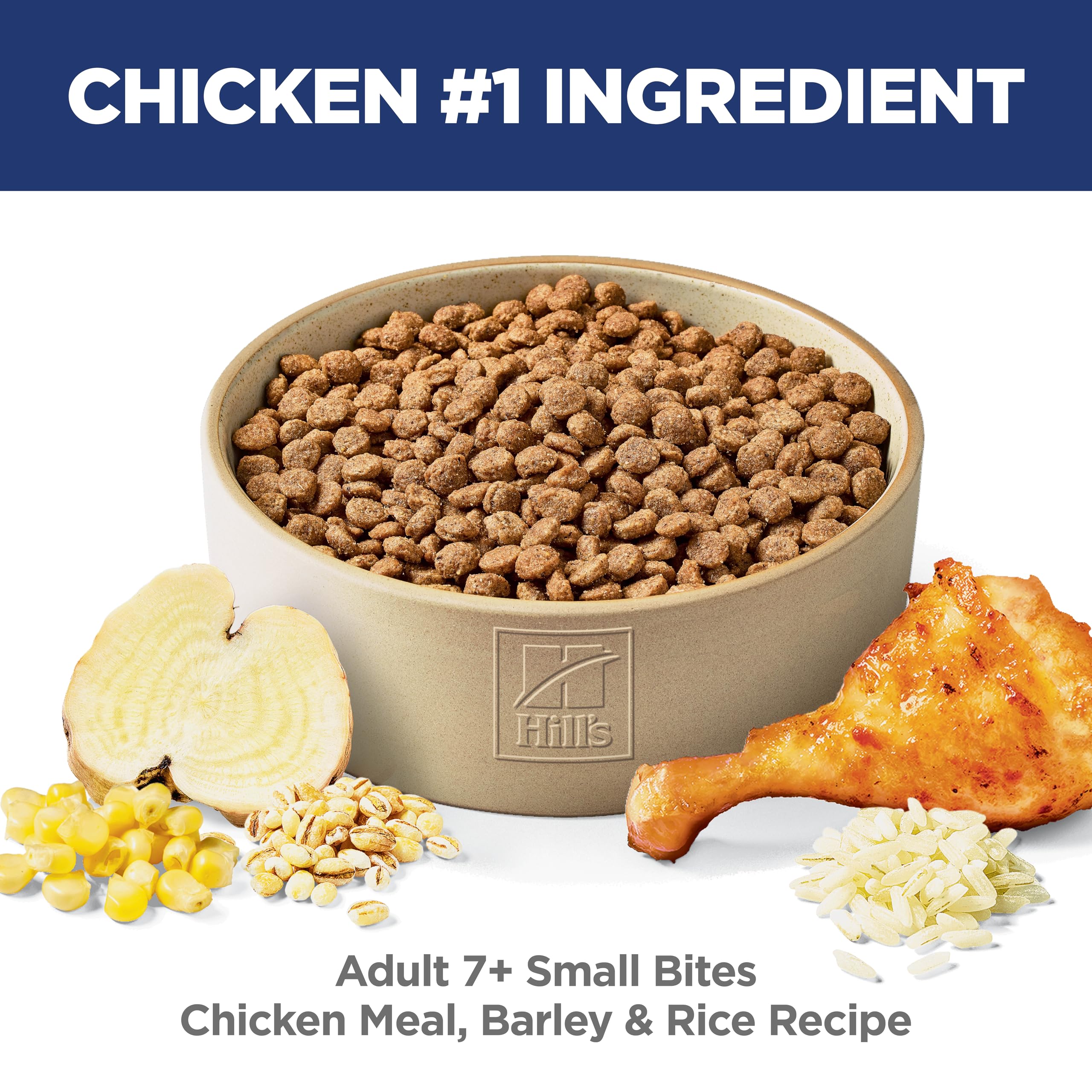Chien mature actif avec croquettes Hill's Science Diet Adult 7+.