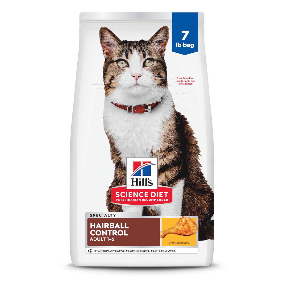 Hill's Science Diet croquettes au poulet pour chat, peut aider à limiter les boules de poils.
