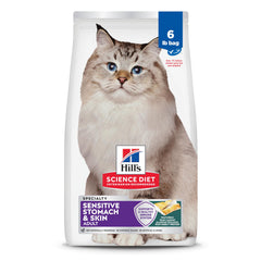 Hill's Science Diet chat adulte estomac sensible peau pollock : soutien digestif potentiel.
