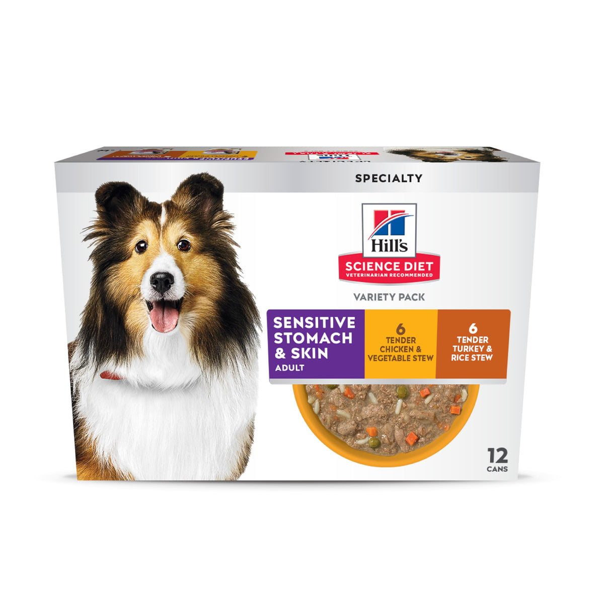 Hill's Science Diet Adulte Estomac Sensible – Stew poulet et légumes, soutien digestif potentiel