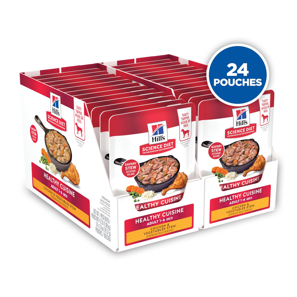 Hill's Science Diet Adult Healthy Cuisine Texture Cremeuse : ragout onctueux apprécié par les chiens.