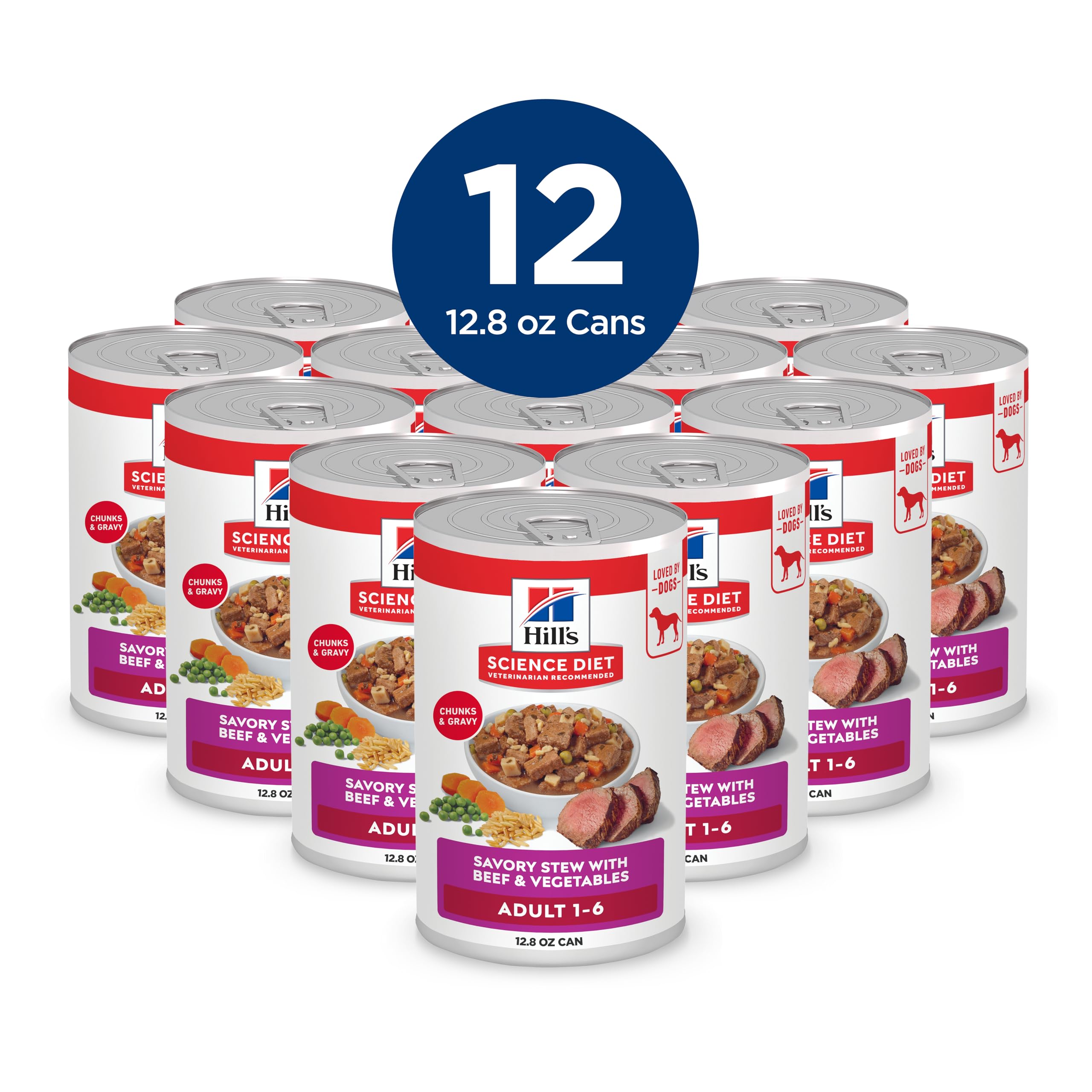 Hill's Science Diet Adult Savory Stew morceaux boeuf et légumes – sauce riche.