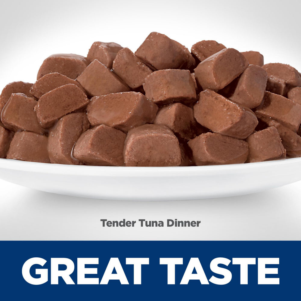 Hill's Science Diet Adulte Tender Tuna, contenus naturels avec vitamines et minéraux pour l'alimentation quotidienne.