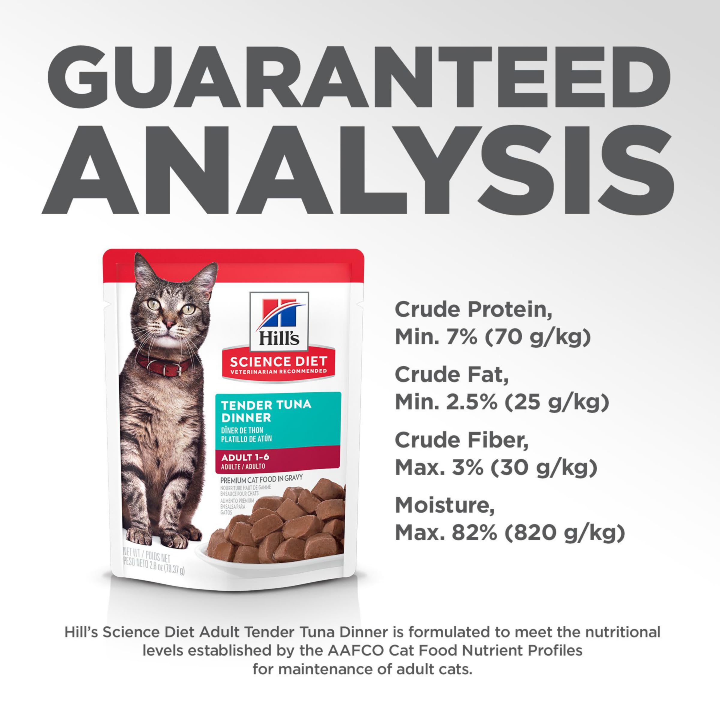 Hill's Science Diet Adulte Tender Tuna, produit fabriqué aux États-Unis avec des ingrédients globaux fiables.