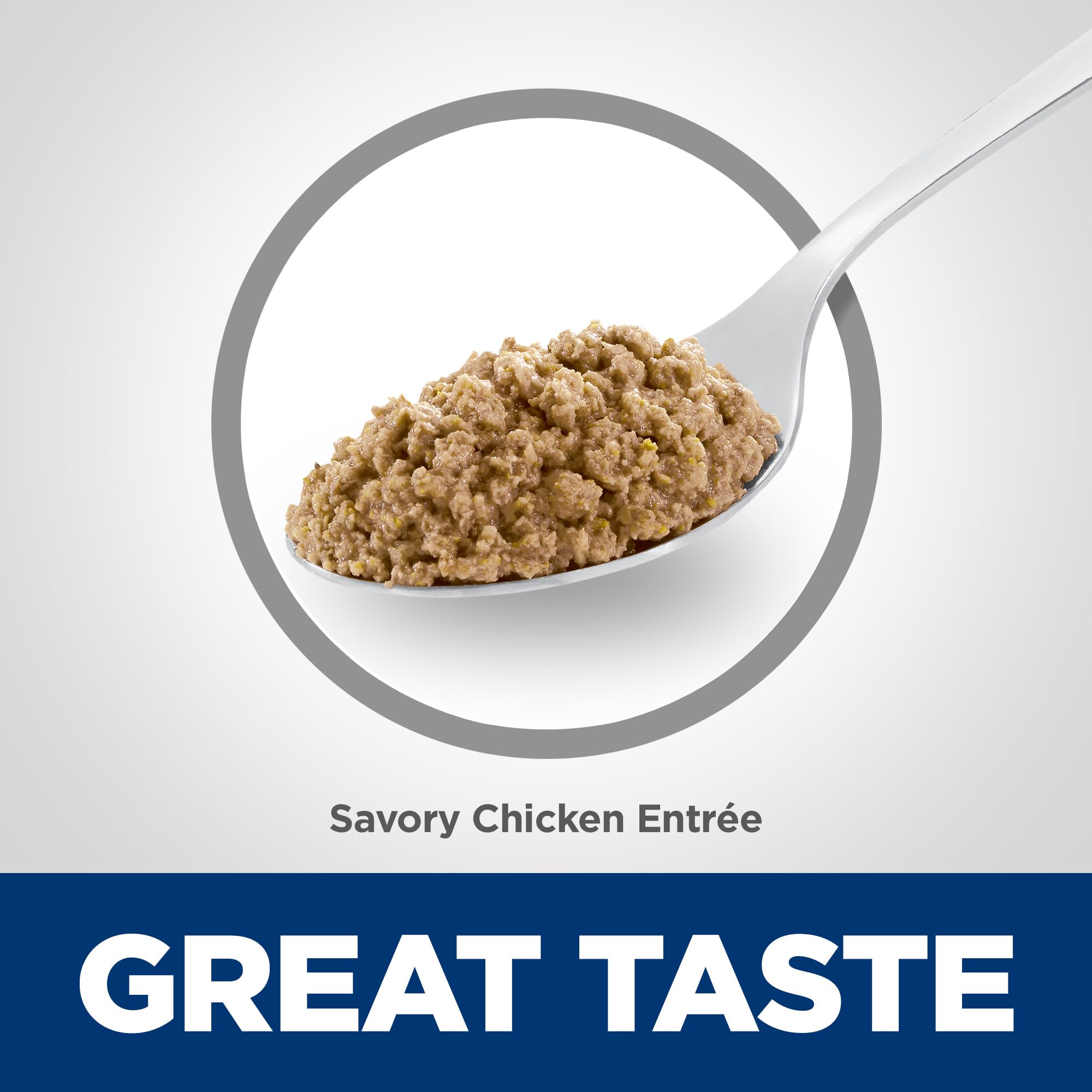 Chat mature dégustant Hill's Science Diet Adulte 7+ au poulet haché.