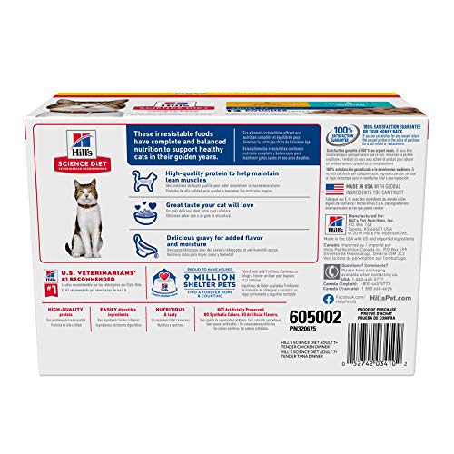 Sachets 2,8 oz avec sauce onctueuse pour chat Hill's Science Diet.
