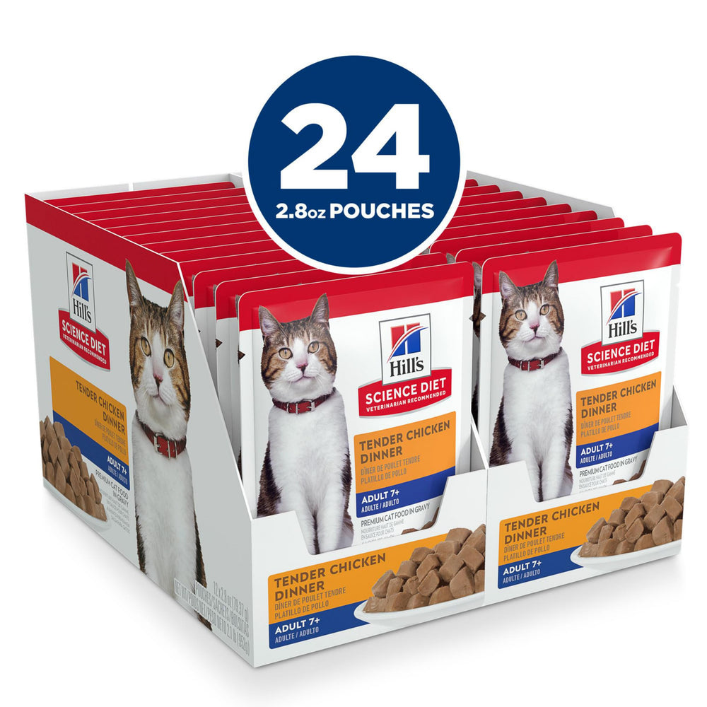 Hill's Science Diet Chat Adulte 7+ ragout poulet ouverture facile pour repas sans effort