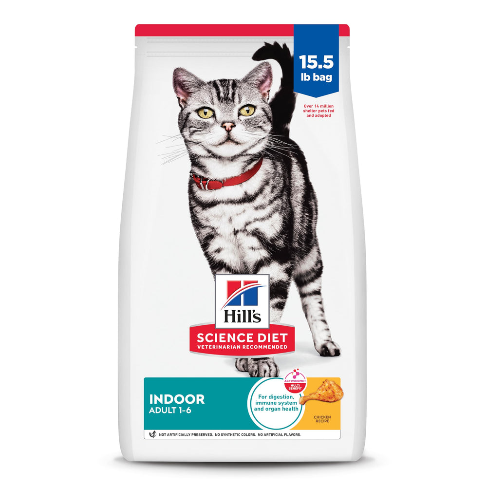 Hill's Science Diet Chat Adulte Intérieur – croquettes au poulet, sac de 7 kg, énergie adaptée.
