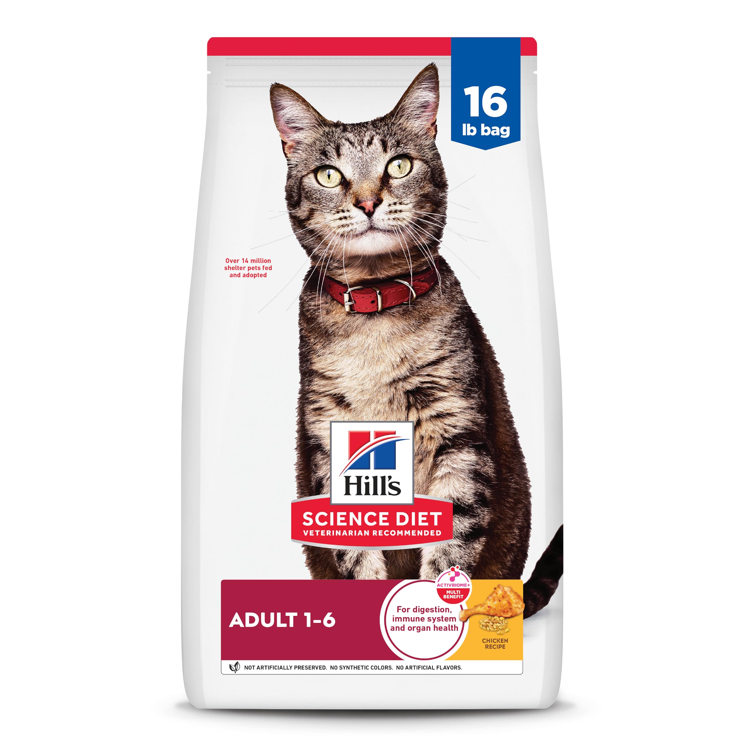 Hill's Science Diet Adult poulet sac 16 lb croquettes nourrissantes pour chats.