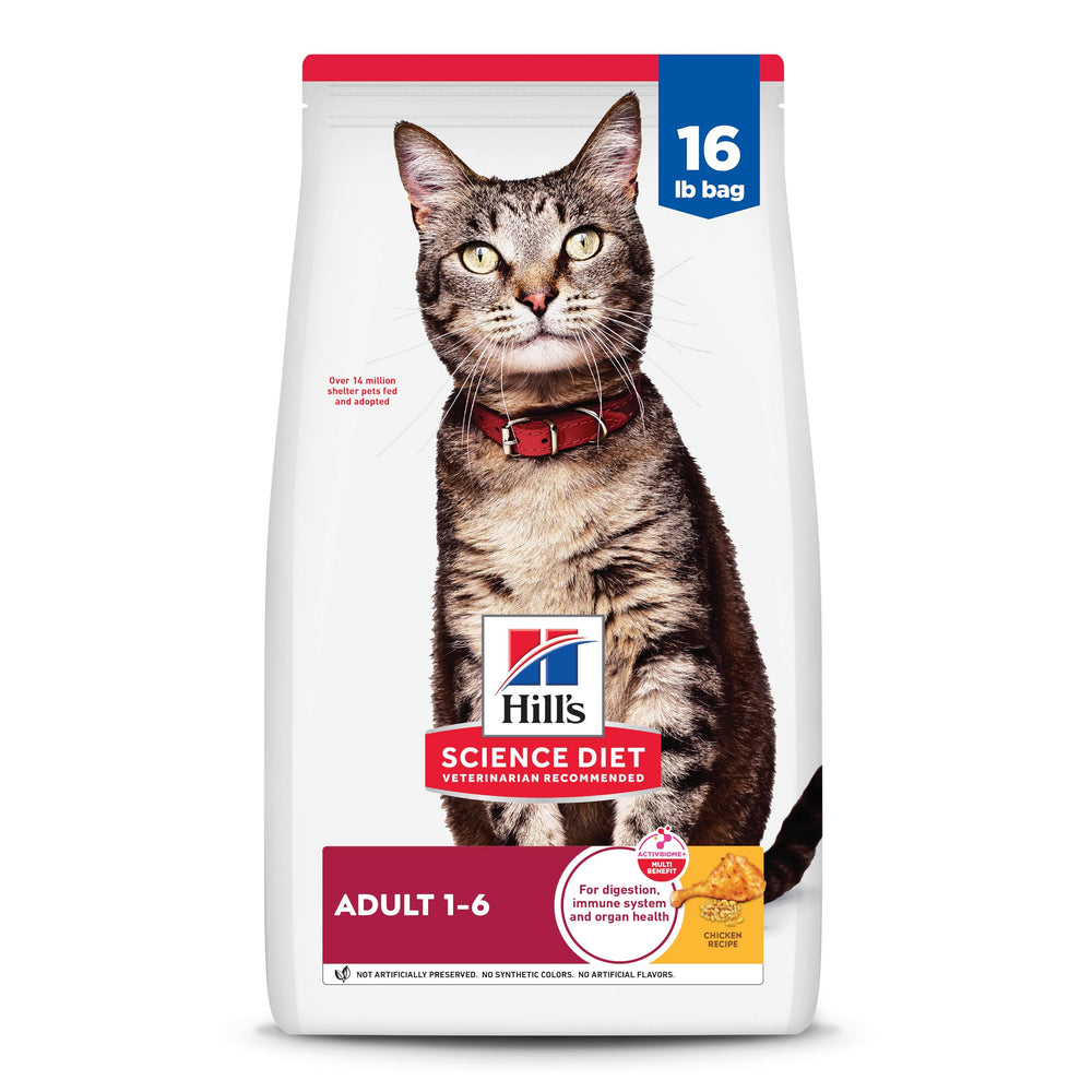 Hill's Science Diet Adult poulet sac 16 lb croquettes nourrissantes pour chats.