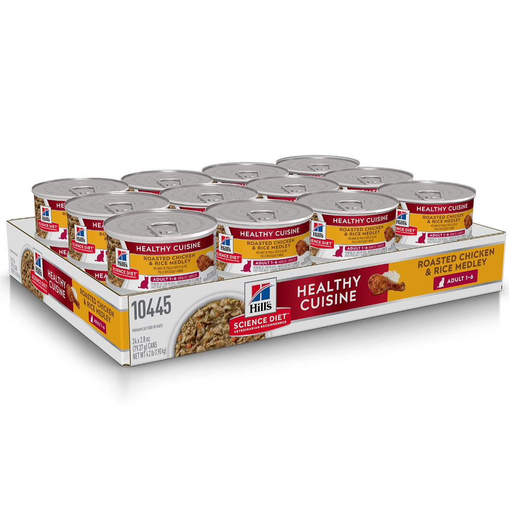 Hill's Science Diet Chat, boîte poulet rôti riz en sauce, texture facile à digérer pour les chats sensibles