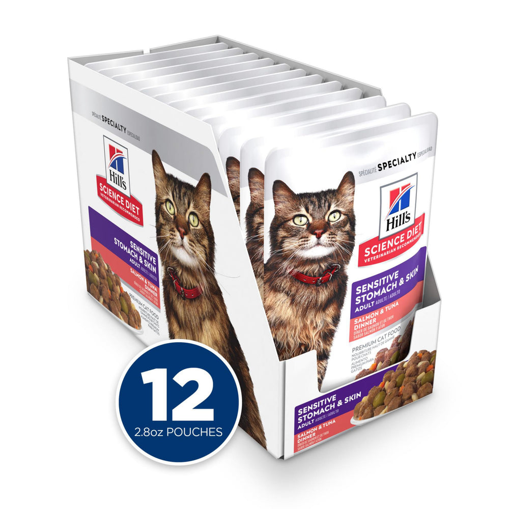 Hill's Science Diet – ingrédients naturels pour chat adulte sensible, saumon et thon inclus