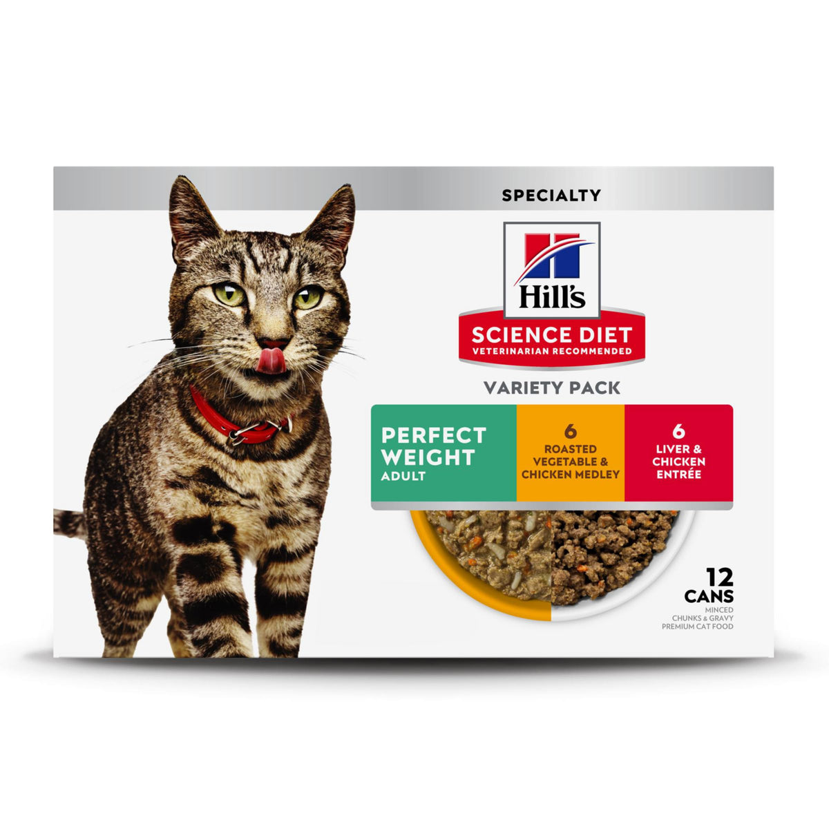 Pack Hill's Science Diet Poids Parfait pour chat – 12 boîtes, variation pour contrôle du poids.