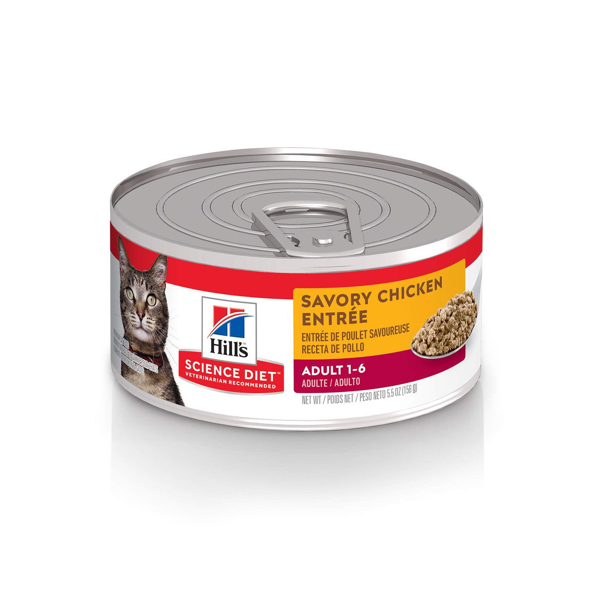 Hill's Science Diet chat poulet haché, boîte 5,5 oz, repas savoureux.