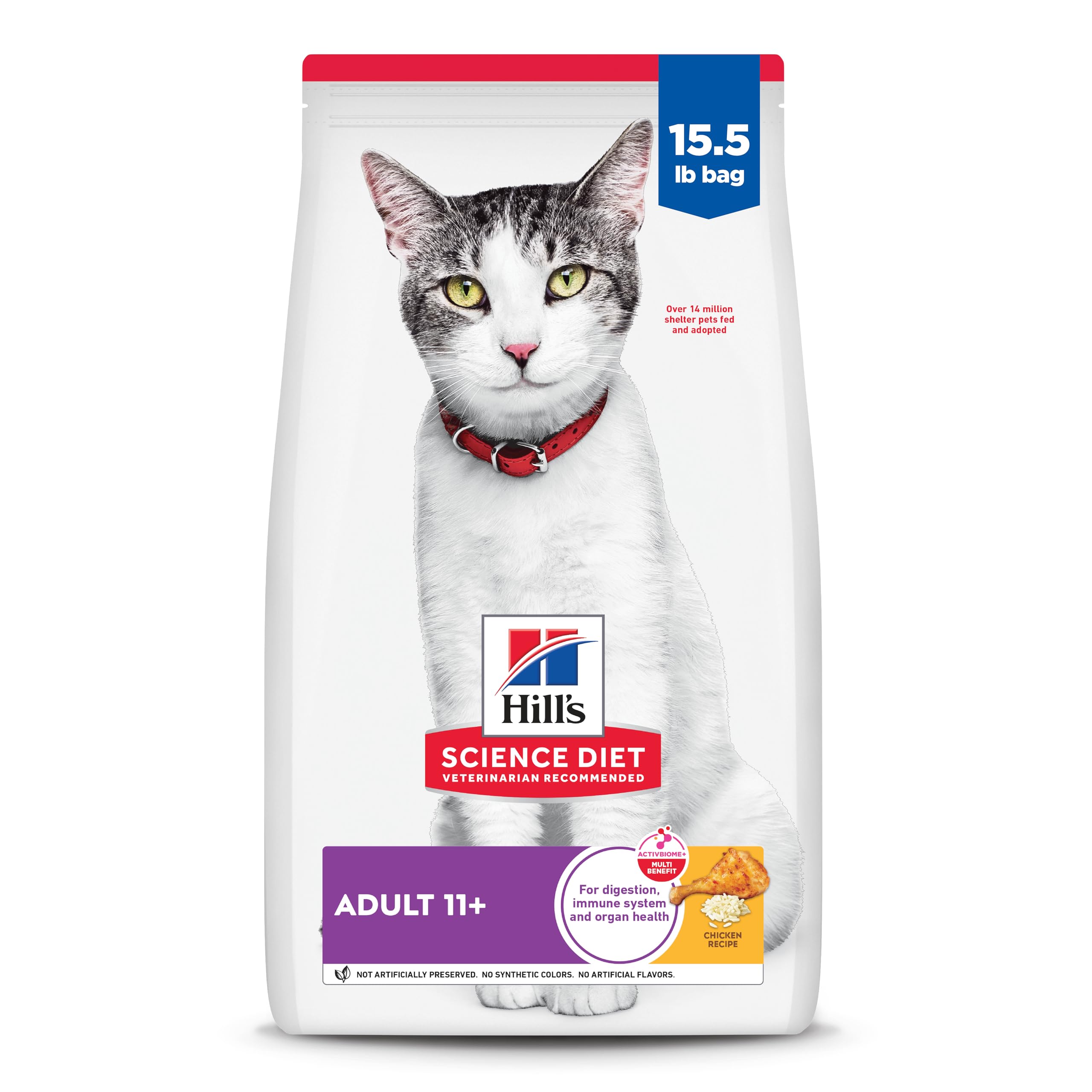 Hill's Science Diet Chat Senior 11+ croquettes au poulet soutiennent les muscles maigres