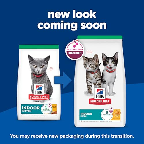 Croquettes Hill's Chaton Indoor au poulet, forme et texture attractives.